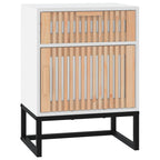 vidaXL Nachttisch Weiß 40x30x55,5 cm Holzwerkstoff & Eisen