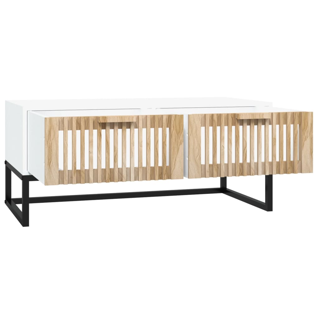 vidaXL Couchtisch Weiß 80x40x35 cm Holzwerkstoff und Eisen