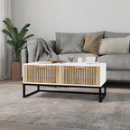 vidaXL Couchtisch Weiß 80x40x35 cm Holzwerkstoff und Eisen