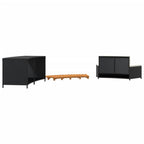 vidaXL Whirlpool-Umrandung Schwarz Poly-Rattan und Massivholz Akazie
