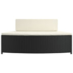 vidaXL Whirlpool-Bänke mit Auflagen 2 Stk. Schwarz Poly-Rattan