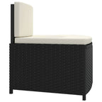 vidaXL Whirlpool-Bänke mit Auflagen 2 Stk. Schwarz Poly-Rattan