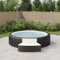 vidaXL Whirlpool-Bänke mit Auflagen 2 Stk. Schwarz Poly-Rattan