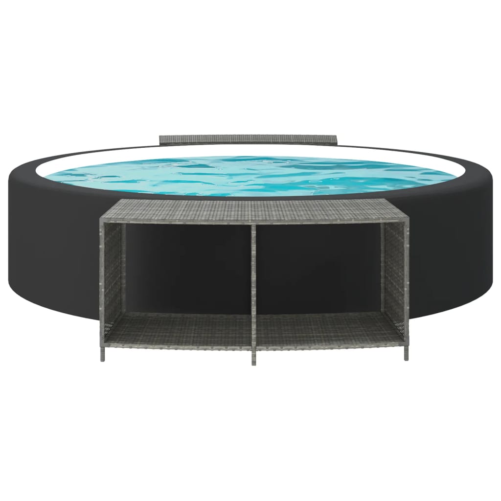 vidaXL Outdoor-Rgale 2 Stk. Grau Poly Rattan