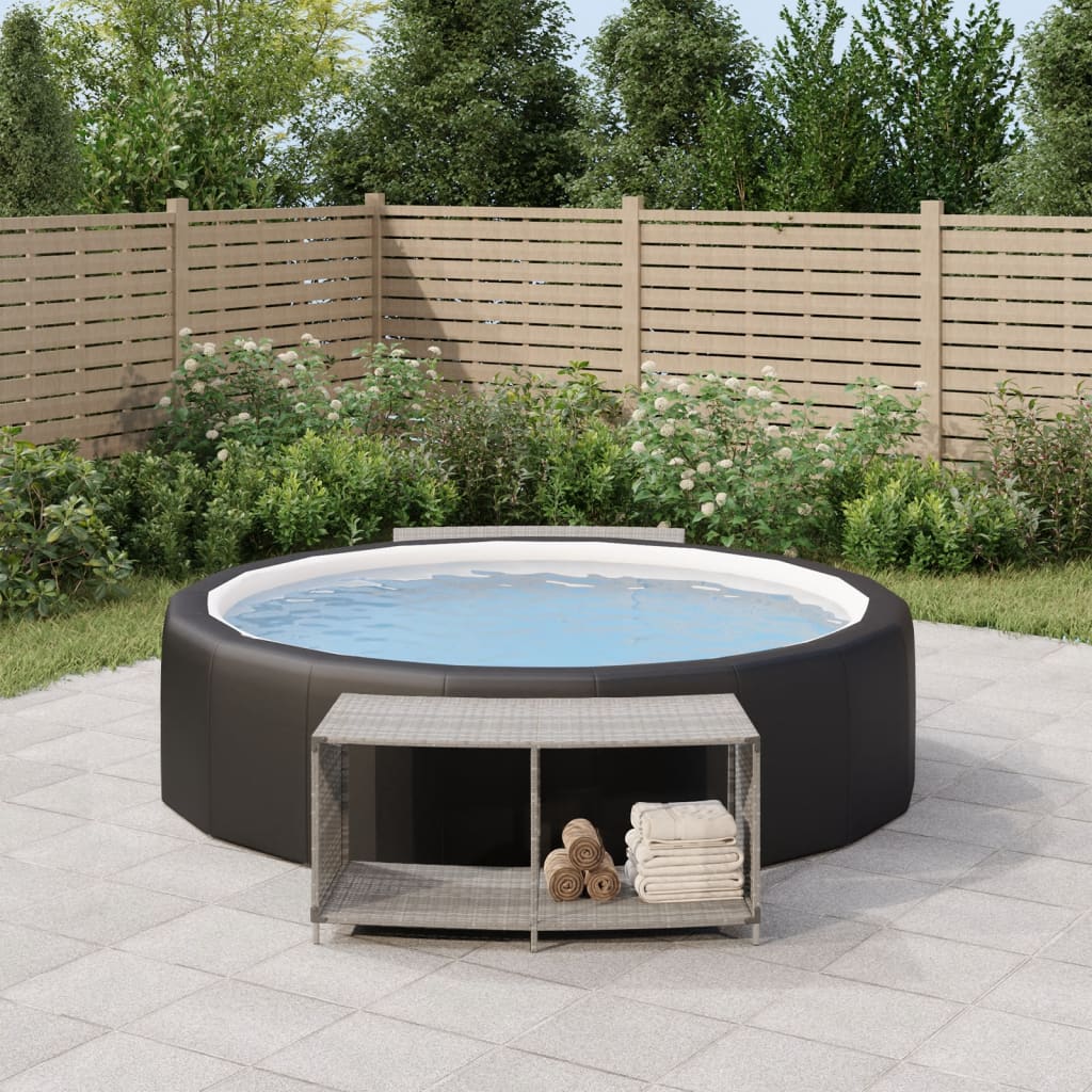 vidaXL Outdoor-Rgale 2 Stk. Grau Poly Rattan
