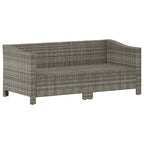 vidaXL 2-teiliges Garten-Lounge-Set mit Kissen Grau Poly Rattan