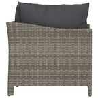 vidaXL 2-teiliges Garten-Lounge-Set mit Kissen Grau Poly Rattan