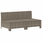 vidaXL Gartensofa 2-Sitzer mit Kissen Grau Poly Rattan