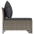 vidaXL Gartensofa 2-Sitzer mit Kissen Grau Poly Rattan