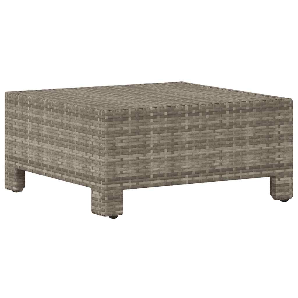 vidaXL Garten-Fußstütze mit Kissen Grau Poly Rattan
