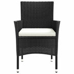 vidaXL Gartenstühle mit Kissen 2 Stk. Schwarz Poly Rattan