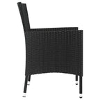 vidaXL Gartenstühle mit Kissen 2 Stk. Schwarz Poly Rattan