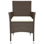 vidaXL Gartenstühle mit Kissen 4 Stk. Braun Poly Rattan