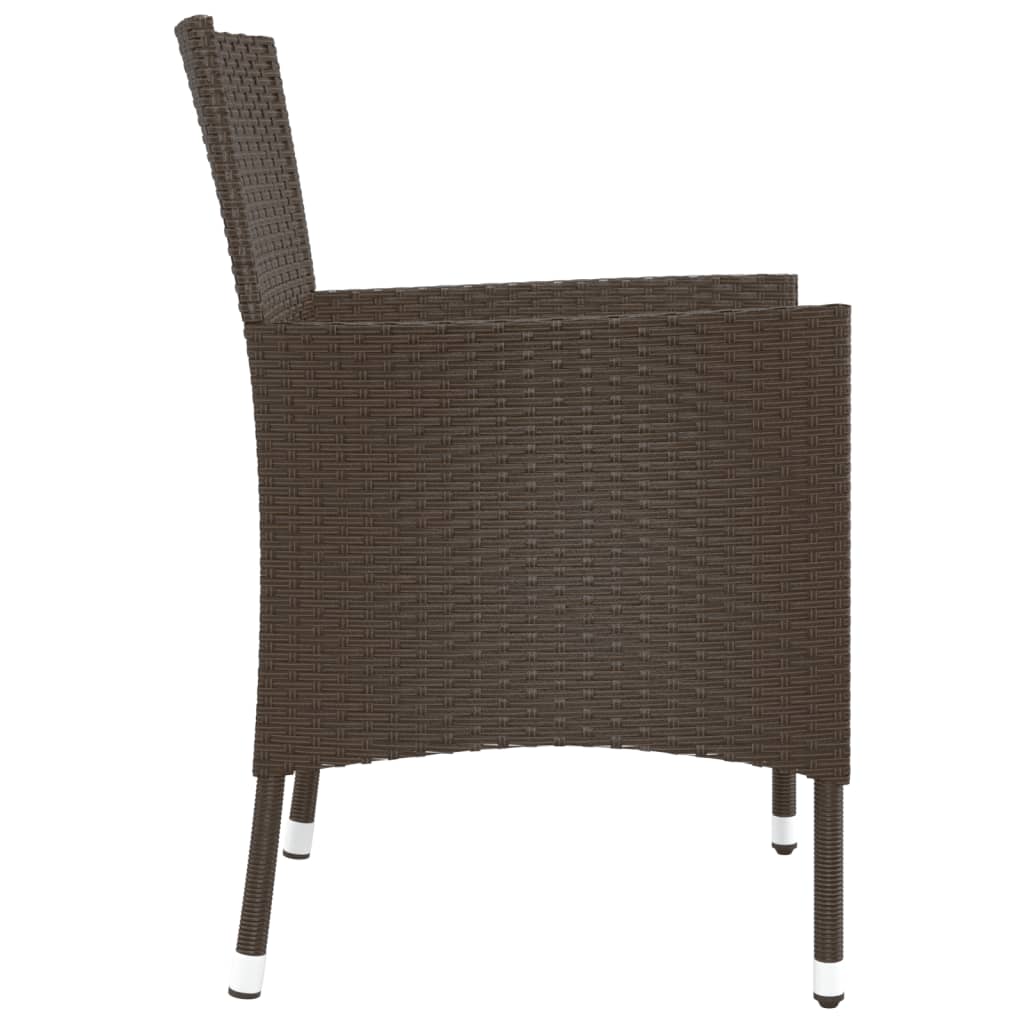vidaXL Gartenstühle mit Kissen 4 Stk. Braun Poly Rattan
