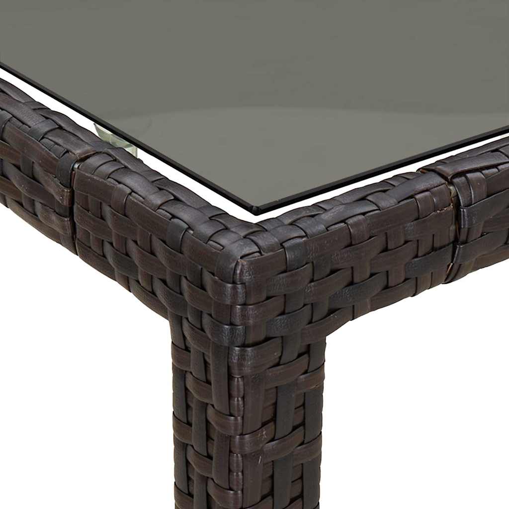 vidaXL Gartentisch Braun 90 x 90 x 75 cm Poly-Rattan