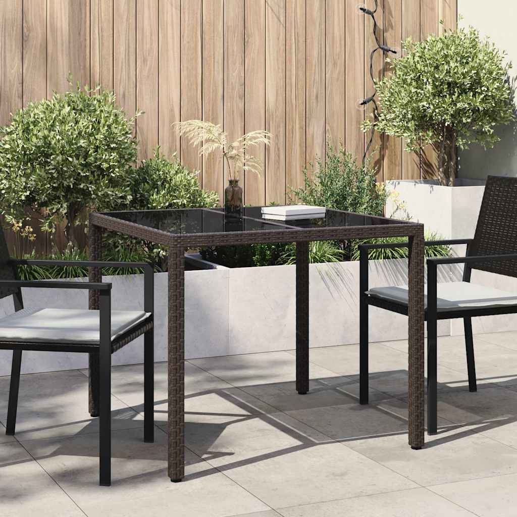 vidaXL Gartentisch Braun 90 x 90 x 75 cm Poly-Rattan