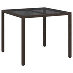 vidaXL Gartentisch Braun 90 x 90 x 75 cm Poly-Rattan