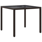 vidaXL Gartentisch Braun 90 x 90 x 75 cm Poly-Rattan
