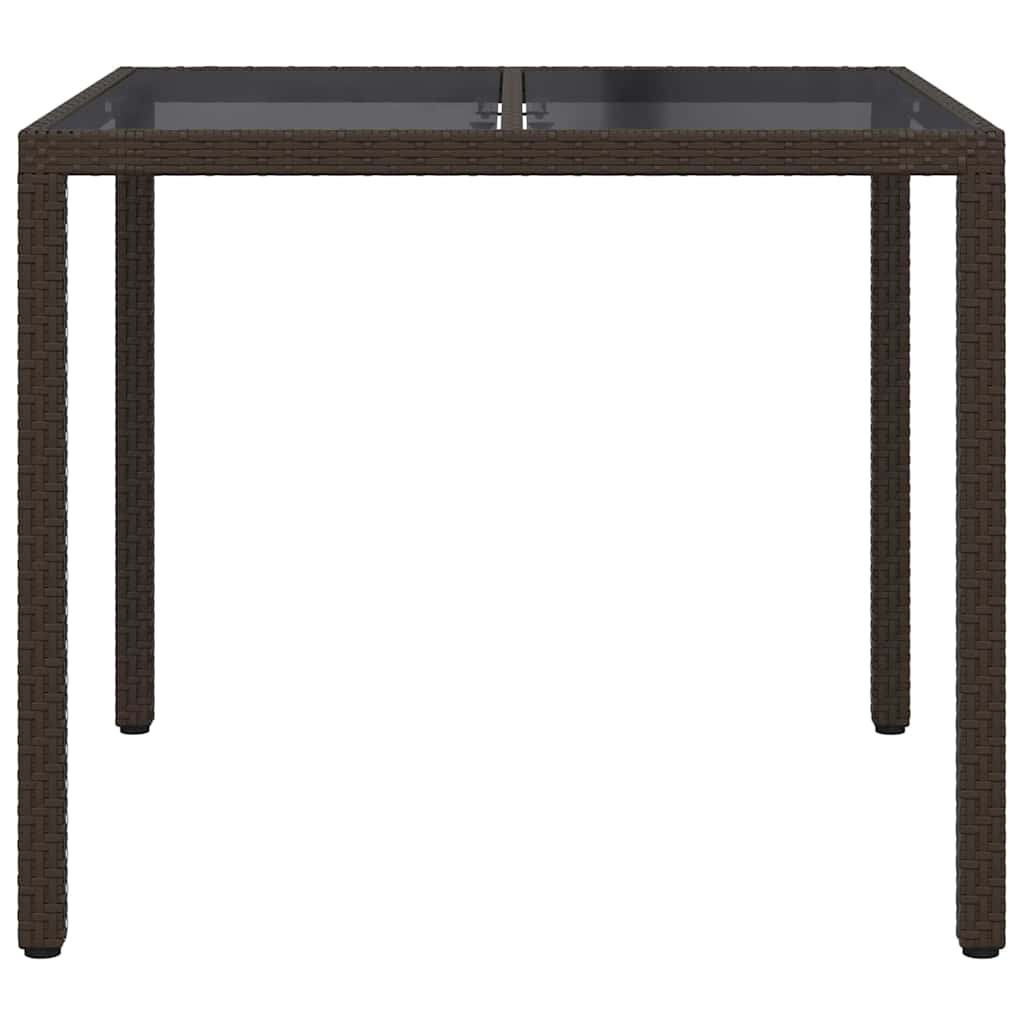 vidaXL Gartentisch Braun 90 x 90 x 75 cm Poly-Rattan