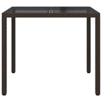 vidaXL Gartentisch Braun 90 x 90 x 75 cm Poly-Rattan
