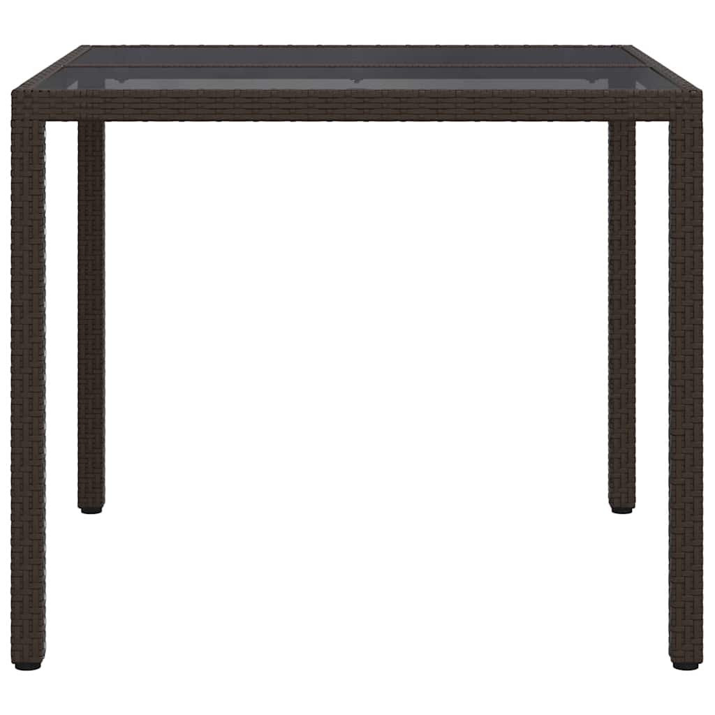 vidaXL Gartentisch Braun 90 x 90 x 75 cm Poly-Rattan