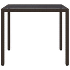 vidaXL Gartentisch Braun 90 x 90 x 75 cm Poly-Rattan