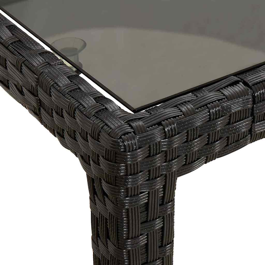 vidaXL Gartentisch Pur Schwarz 250 x 100 x 75 cm Poly-Rattan