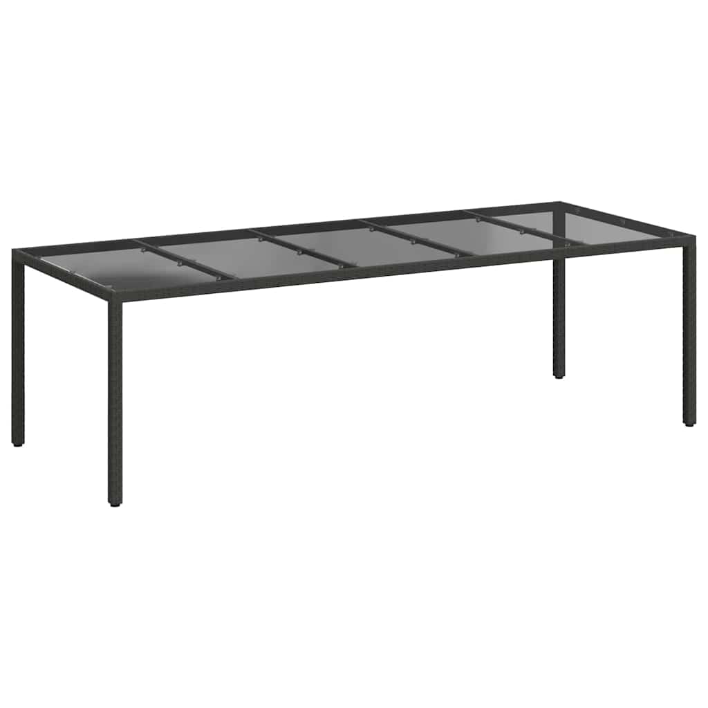 vidaXL Gartentisch Pur Schwarz 250 x 100 x 75 cm Poly-Rattan