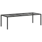 vidaXL Gartentisch Pur Schwarz 250 x 100 x 75 cm Poly-Rattan
