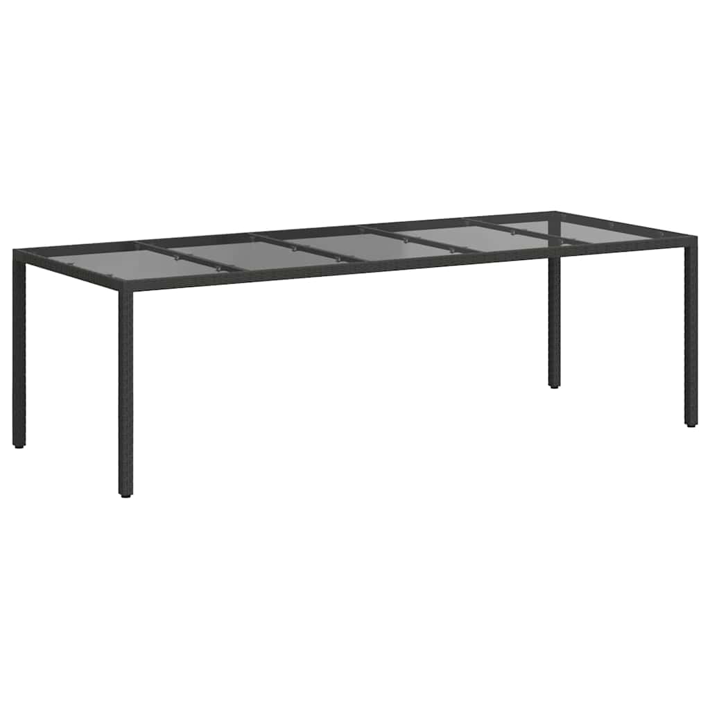 vidaXL Gartentisch Pur Schwarz 250 x 100 x 75 cm Poly-Rattan