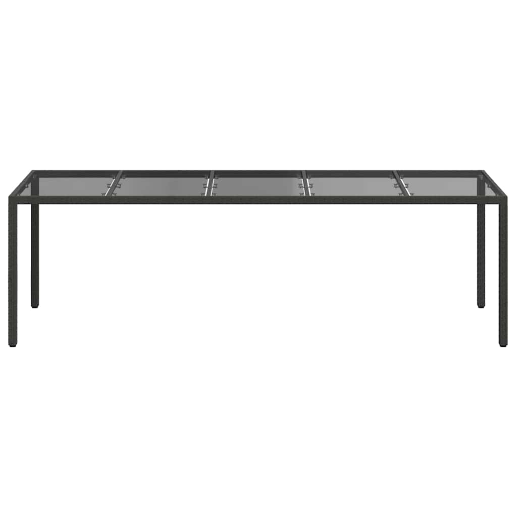 vidaXL Gartentisch Pur Schwarz 250 x 100 x 75 cm Poly-Rattan