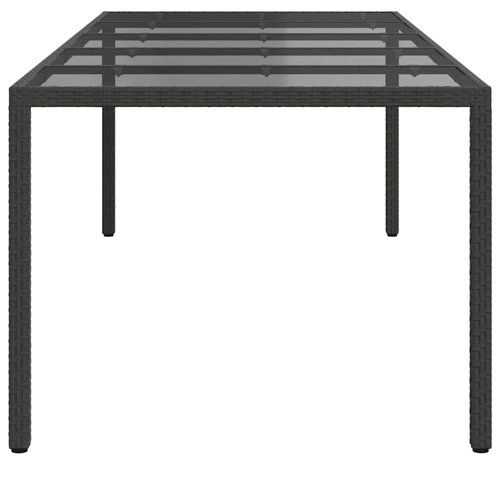 vidaXL Gartentisch Pur Schwarz 250 x 100 x 75 cm Poly-Rattan