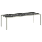 vidaXL Gartentisch Weiß 250x100x75 cm Poly Rattan und Hartglas