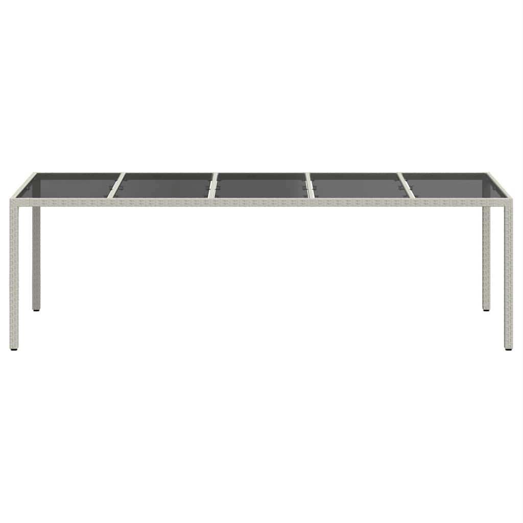 vidaXL Gartentisch Weiß 250x100x75 cm Poly Rattan und Hartglas
