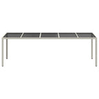 vidaXL Gartentisch Weiß 250x100x75 cm Poly Rattan und Hartglas