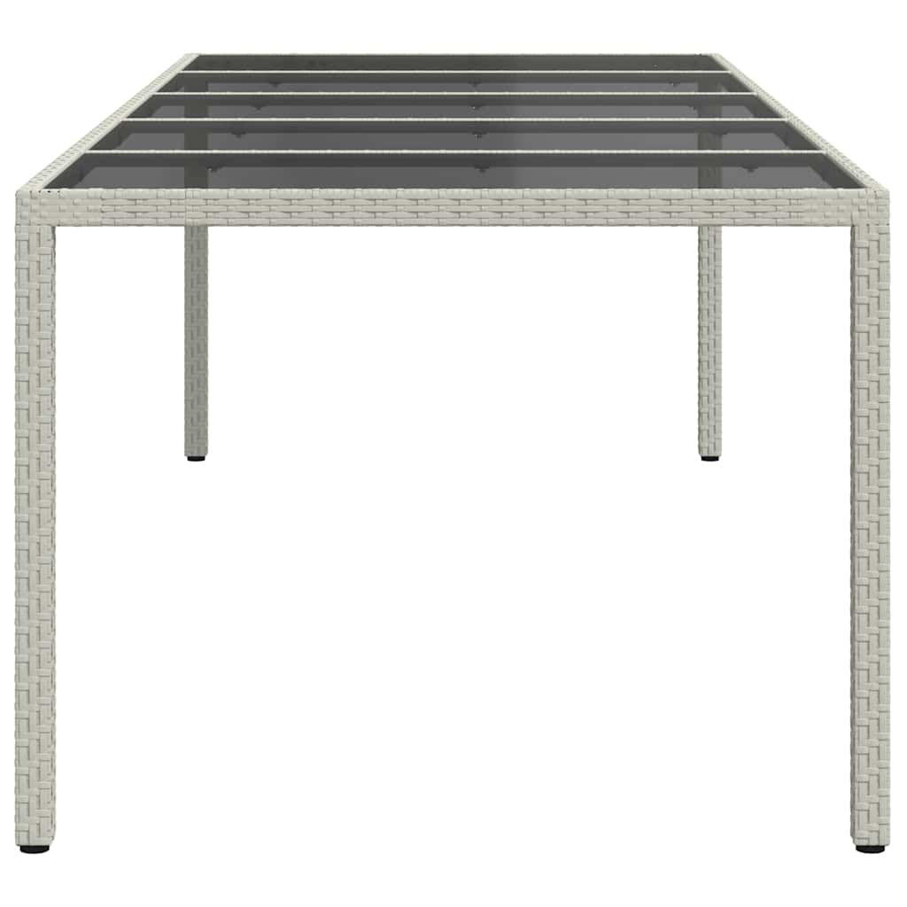 vidaXL Gartentisch Weiß 250x100x75 cm Poly Rattan und Hartglas