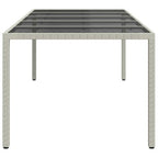 vidaXL Gartentisch Weiß 250x100x75 cm Poly Rattan und Hartglas
