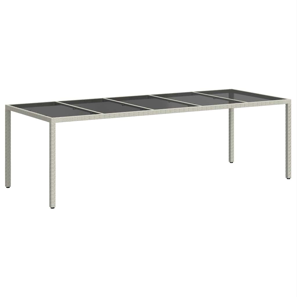 vidaXL Gartentisch Weiß 250x100x75 cm Poly Rattan und Hartglas