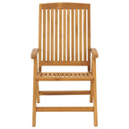 vidaXL Gartenstühle 2 Stk. Verstellbar Massivholz Teak