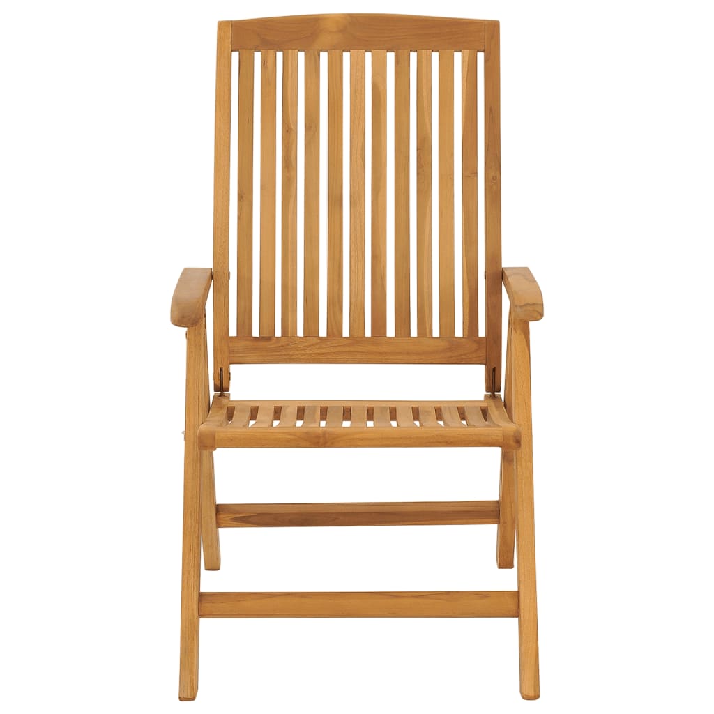 vidaXL Gartenstühle 2 Stk. Verstellbar Massivholz Teak