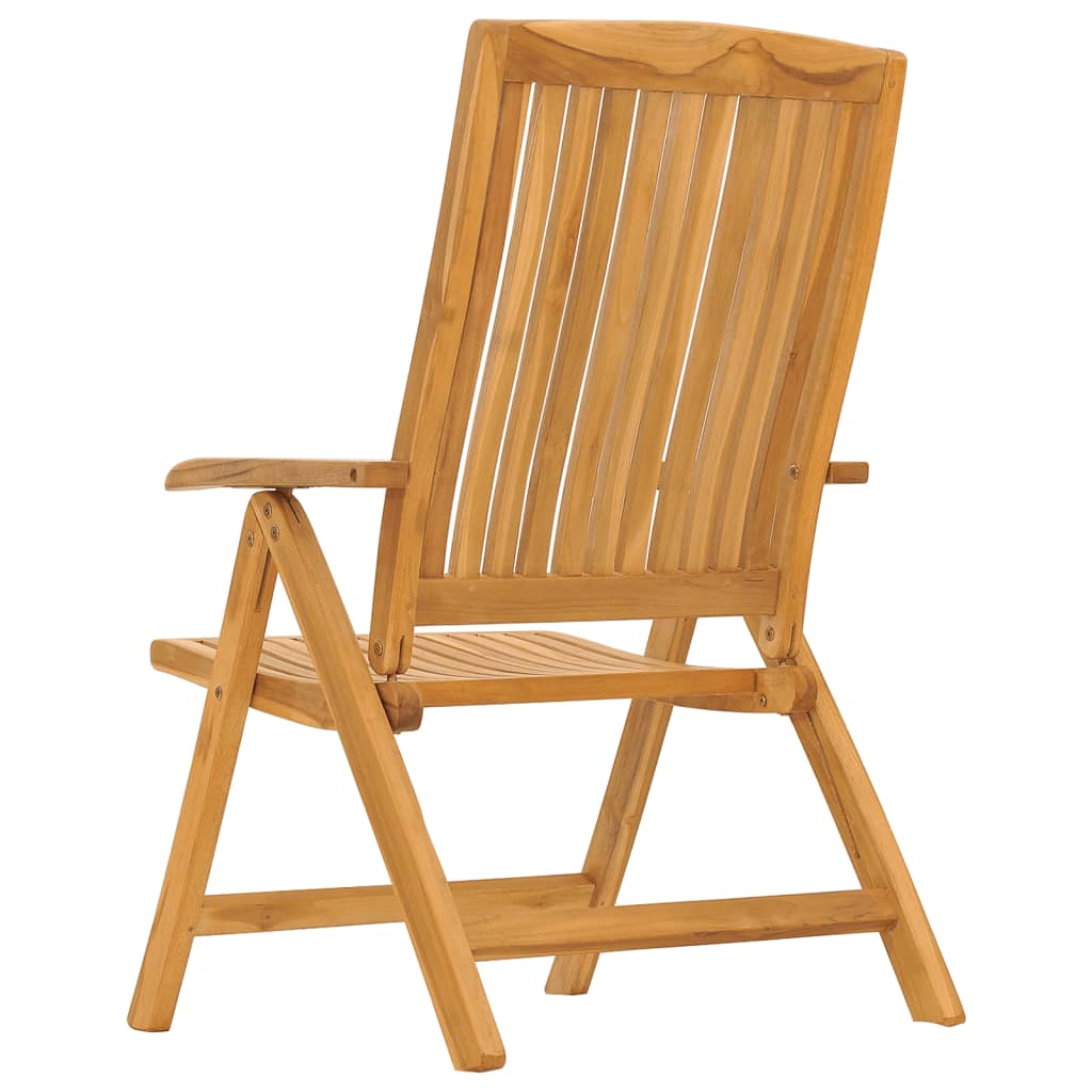 vidaXL Gartenstühle 2 Stk. Verstellbar Massivholz Teak