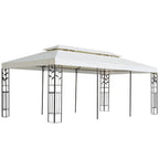 vidaXL Pavillon mit Doppeldach Weiß 6x3 m Stahl
