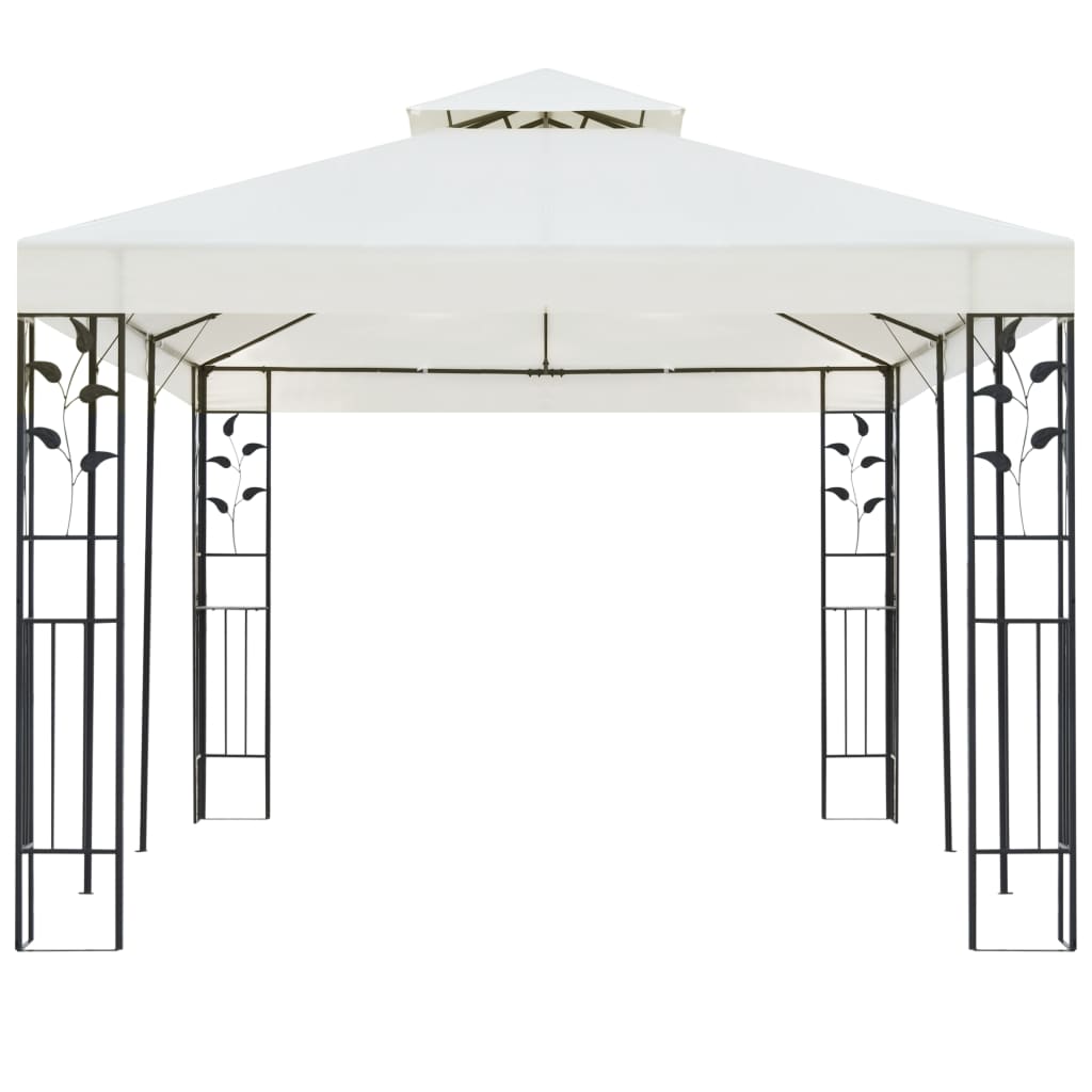 vidaXL Pavillon mit Doppeldach Weiß 6x3 m Stahl