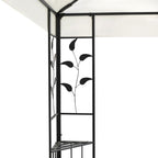 vidaXL Pavillon mit Doppeldach Weiß 6x3 m Stahl