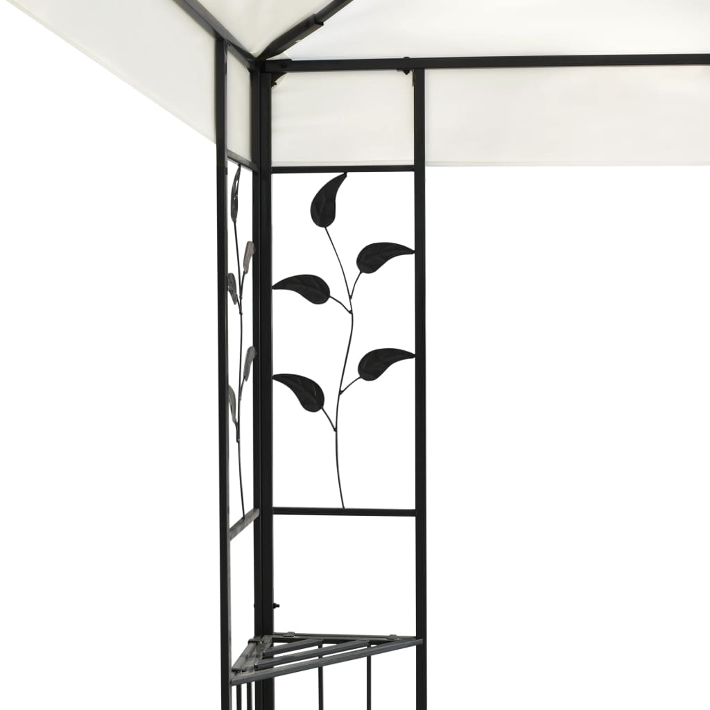 vidaXL Pavillon mit Doppeldach Weiß 6x3 m Stahl