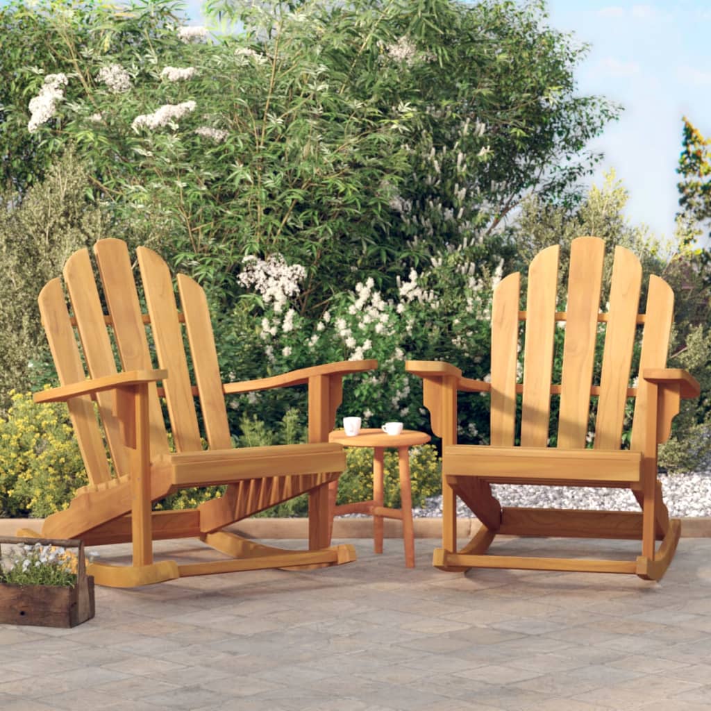 vidaXL Adirondack-Schaukelstühle 2 Stk. 79x100x103 cm Massivholz Teak