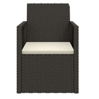 vidaXL Gartensessel mit Kissen Schwarz Poly Rattan