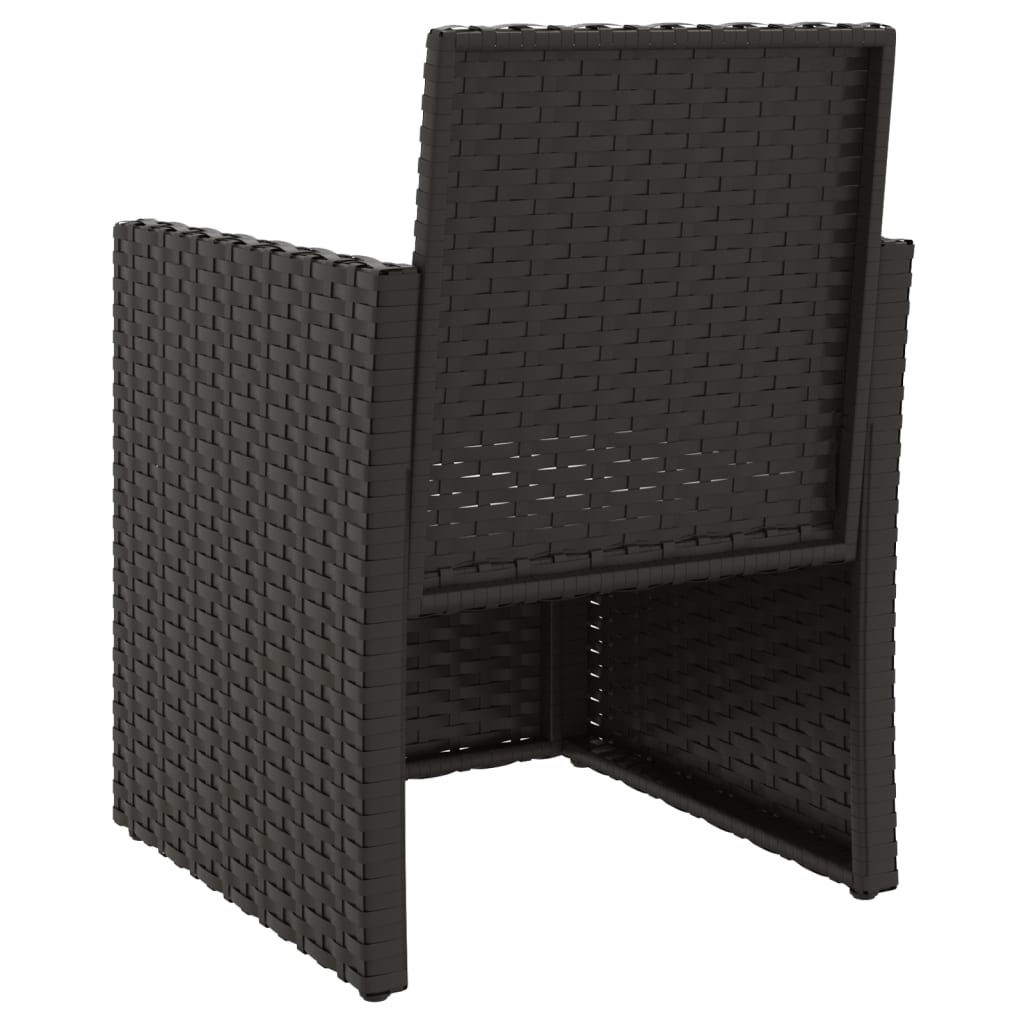 vidaXL Gartensessel mit Kissen Schwarz Poly Rattan