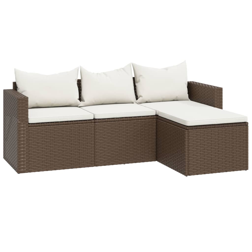 vidaXL Garten-Lounge-Set Braun Poly Rattan