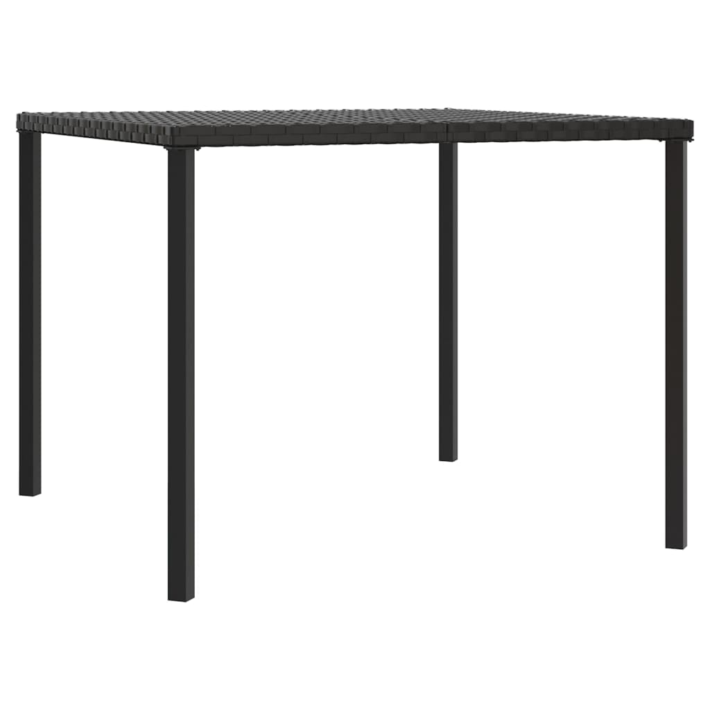 vidaXL 2-tlg. Garten-Essgruppe mit Kissen Schwarz Poly Rattan